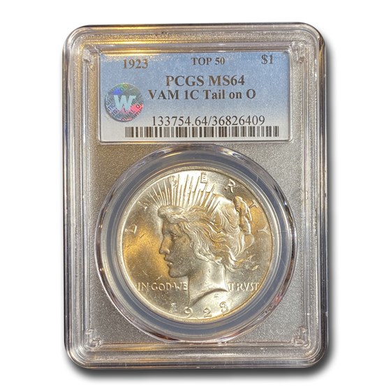 1923 Peace Dollar MS-64 PCGS (VAM 1C Tail on O) 1923 Peace Dollar MS-64 PCGS (VAM 1C Tail on O)